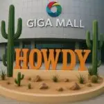 Howdy sign at Giga Mall, featured on SouthIslamabadEats, welcoming visitors to a top shopping destination.