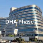 A modern commercial building in DHA Phase 2, Islamabad, showcasing the vibrant and developed area. A prime location for experiencing the best of South Islamabad eats.