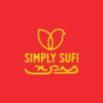 Simply Sufi XPRS logo — bright red background with a yellow line-art bird and text in English and Urdu. Represents the Simply Sufi XPRS brand known for its fast-food menu including burgers, wraps, fries, and chicken deals, popular among South Islamabad eats at Giga Mall.