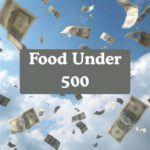 Food Under Rs 500 – Budget meals featured by South Islamabad Eats with flying currency in the sky background