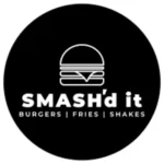 Smashd It logo showing a minimalist burger icon with the text ‘SMASH’d it – Burgers, Fries, Shakes’, representing the brand’s identity for the Smashd It menu (DHA 2), a popular pick in South Islamabad eats.