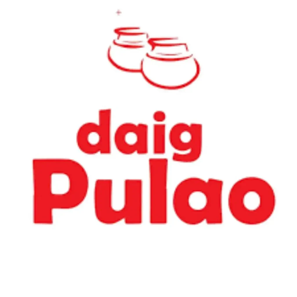 Daig Pulao logo featuring traditional cooking pots with the text 'daig Pulao' in bold red letters. South Islamabad Eats offers a wide range of Daig Pulao dishes for every taste.