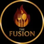 The Fusion Menu logo with golden circle, flame, and cutlery icon on black background — the fusion menu by South Islamabad Eats.