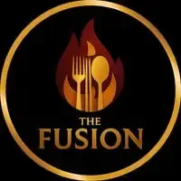 The Fusion Menu logo with golden circle, flame, and cutlery icon on black background — the fusion menu by South Islamabad Eats.