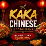 Kaka Chinese Restaurant Bahria Town Rawalpindi thumbnail with Chinese food, red lanterns, and centered restaurant name – South Islamabad Eats.