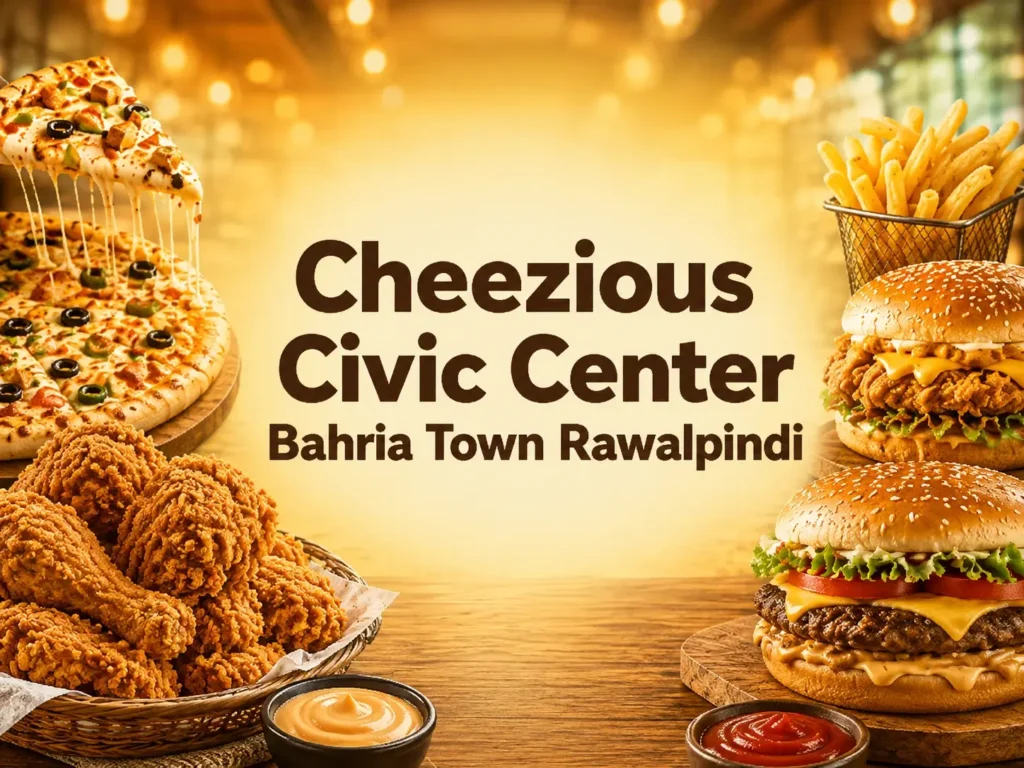 Cheezious Civic Center Bahria Town Rawalpindi food thumbnail with pizza burgers fries and crispy chicken