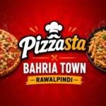 Pizzasta Bahria Town Rawalpindi thumbnail with pizza, pasta and centered restaurant name