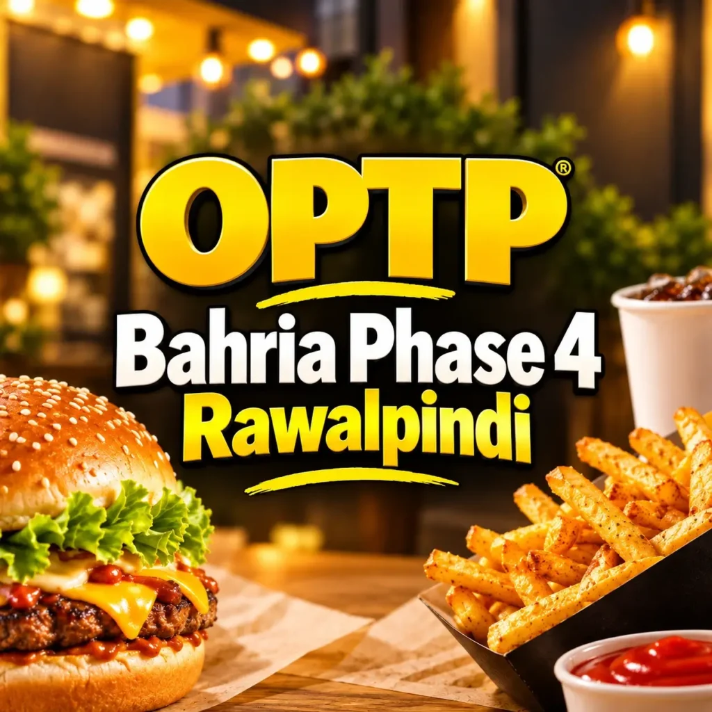 OPTP Bahria Phase 4 Rawalpindi burger and fries food thumbnail with restaurant details on South Islamabad Eats